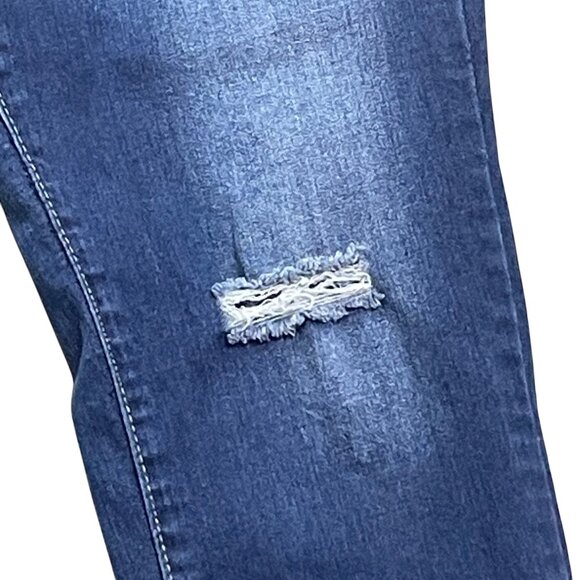 Royalty For Me Womens Size 12 Factory Distressed Denim Blue Jeans u - Picture 3 of 9